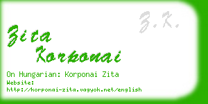 zita korponai business card